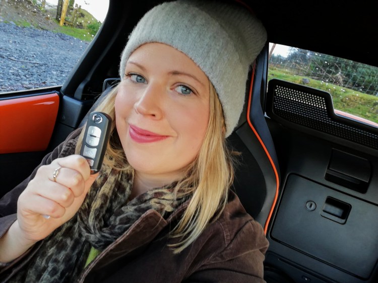 Caroline Kidd Changing Lanes in the Mazda MX-5